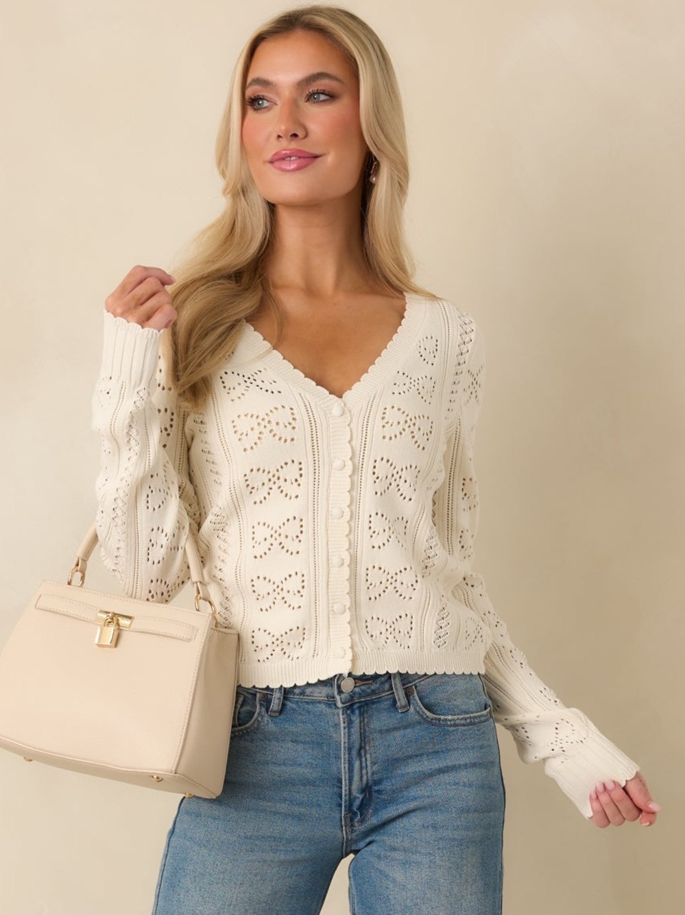 🆕 Z Supply Gema Eyelet Knit Cardigan- Cloud NWT SZ LG